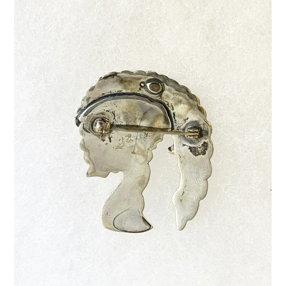 Vintage Southwest Rainbow Kachina Dancer Brooch Sterling Silver Native American